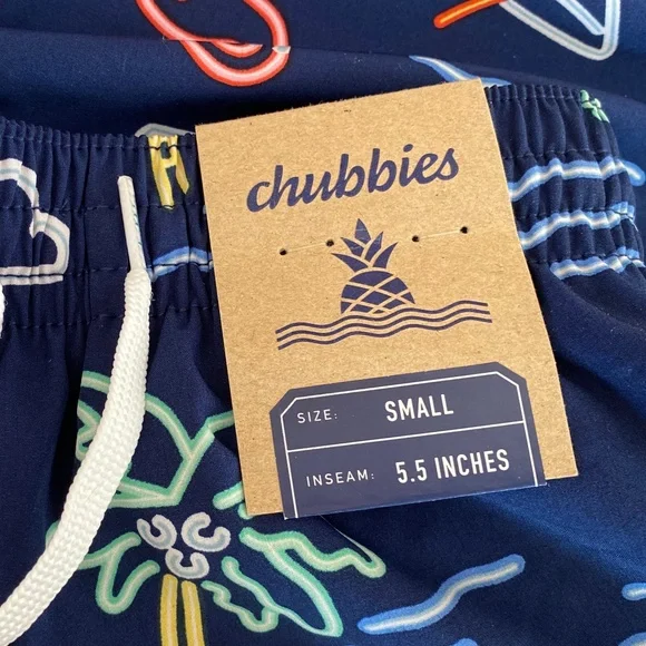 NWT Men's"The Neon Lights" Chubbies swim shorts size small 5.5" inseam - Picture 5 of 5